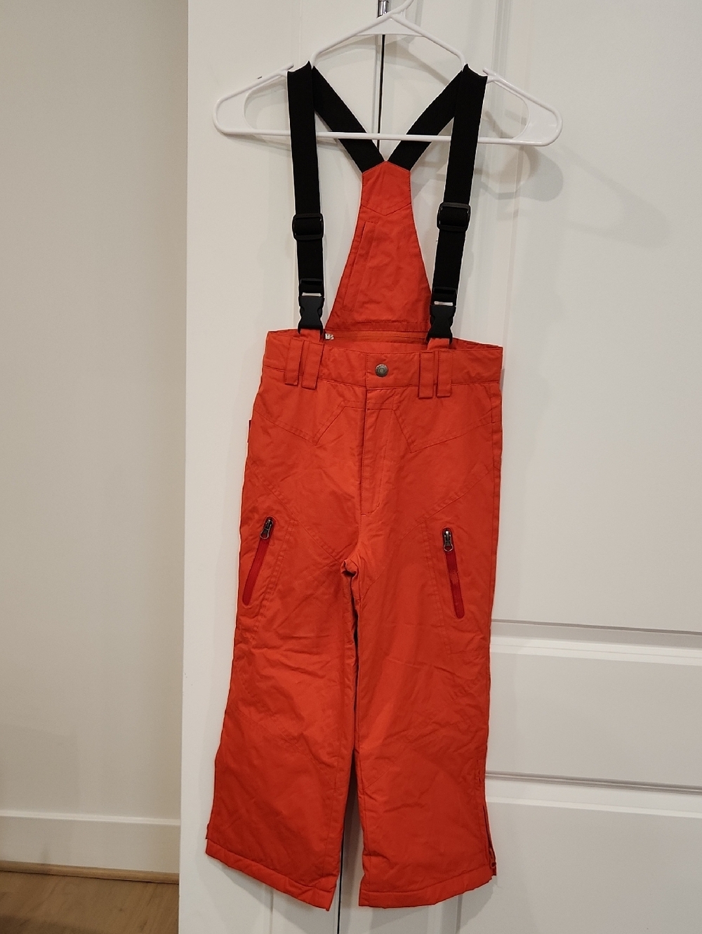 NWOT Kids Orange Snow Bib Pants with Black Adjustable Suspenders